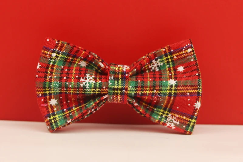 Pet dog collar Handmade knitted necklace Pet dog supplies Woven accessories Autumn Winter Christmas set