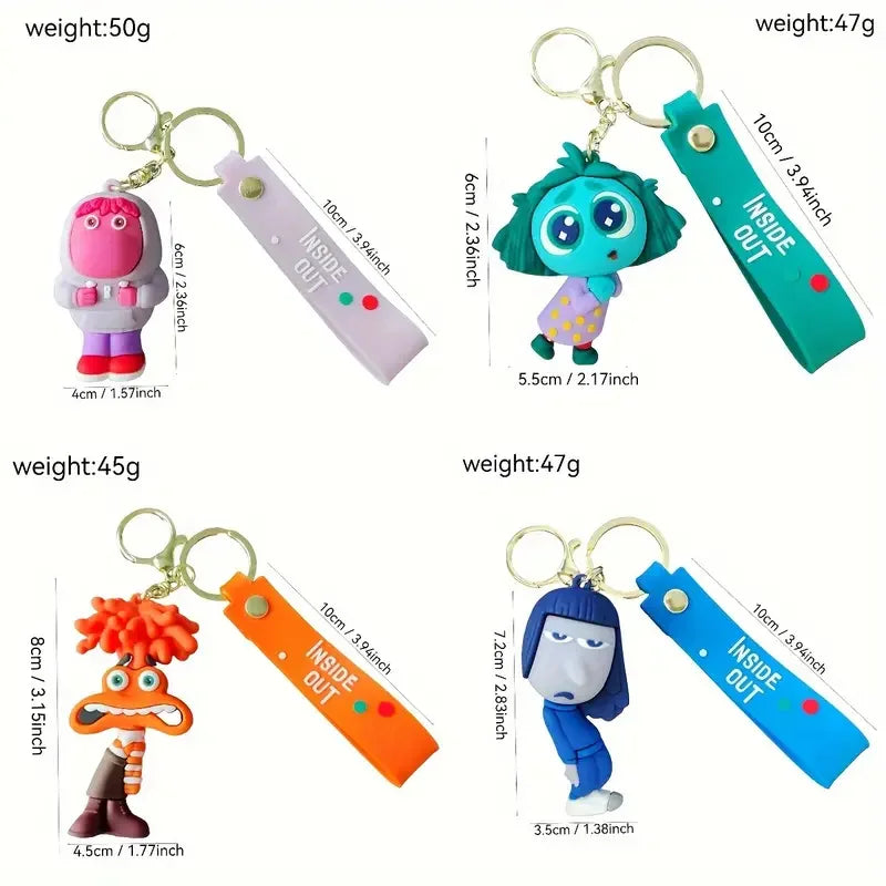 Silicone Keychain Cute Inside Out Cartoon Character Style Versatile Accessory for Birthday Party Favor Holiday Gift
