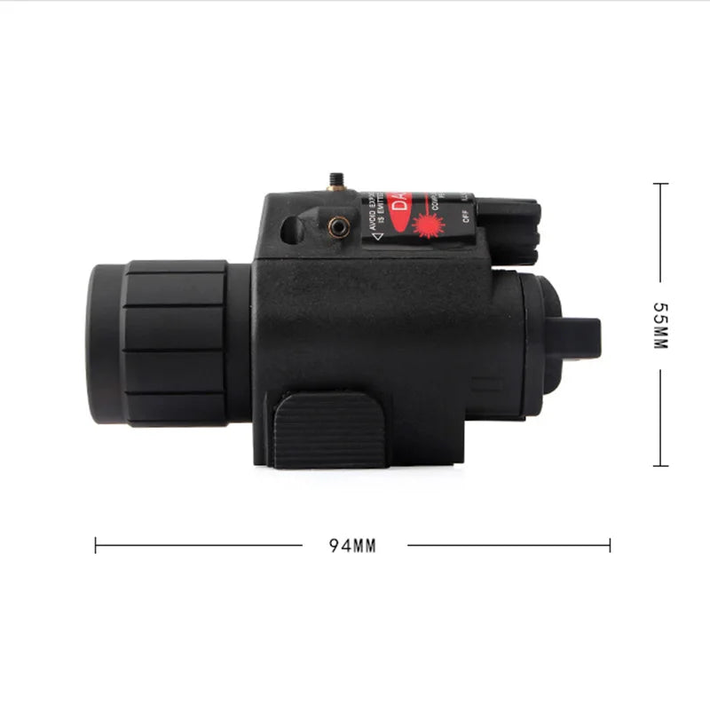 Tactical Pistol Red Laser Sight LED Torch Laser 2 in 1 with Rat Tail Three modes Adjustable for 20mm Picatinny Rail Weapon Light