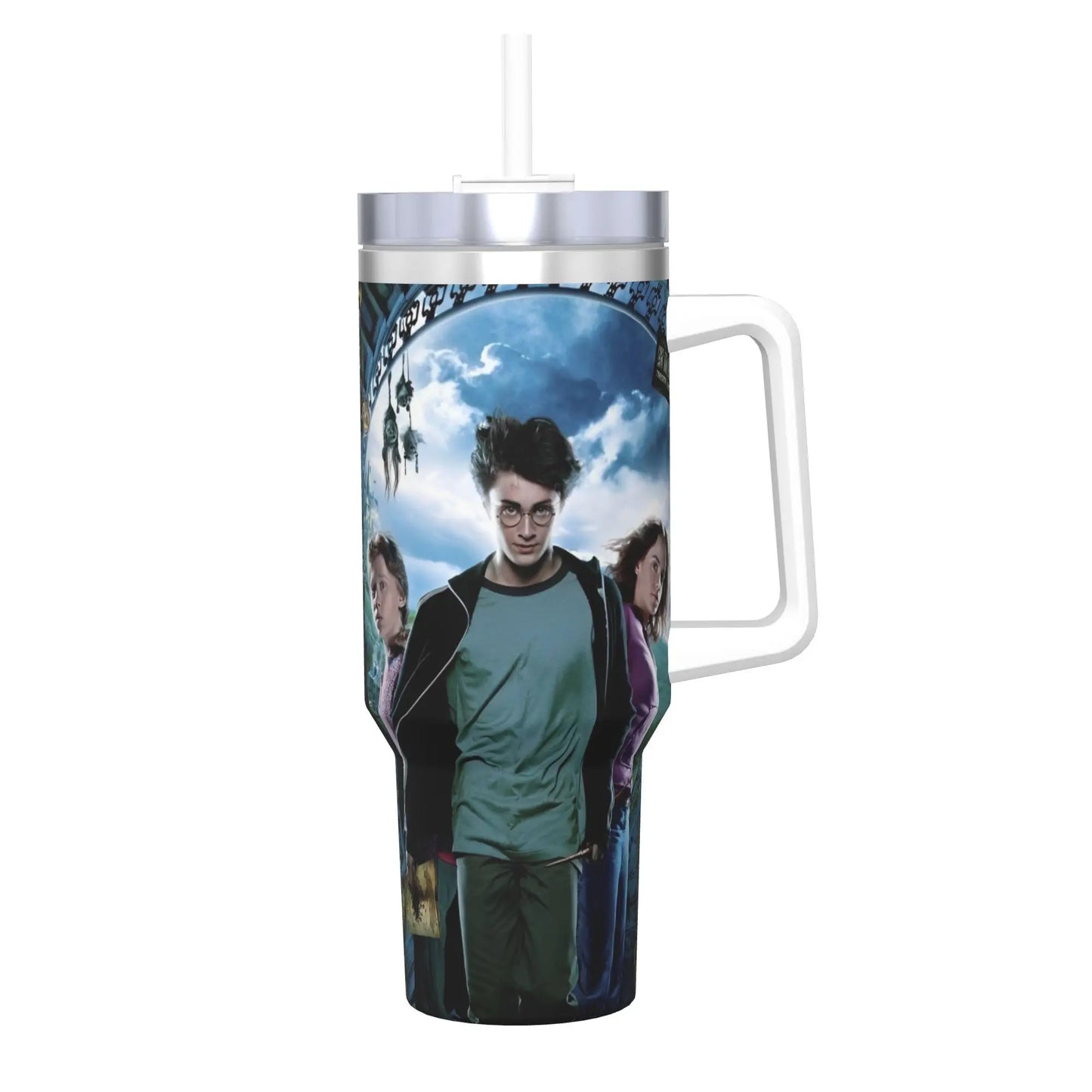 H-HARRY Movie Car Mugs With Straws  P-POTTER Travel Cold and Hot Water Bottle Portable Large Capacity Coffee Mug