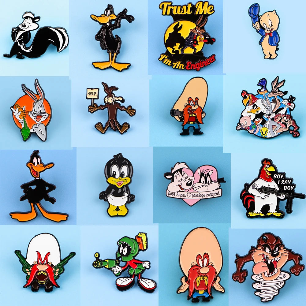 Classic Cartoon Pins for Backpacks Lapel Enamel Pins and Brooches for Woman Men Bags Badge Friend Kids for Gifts
