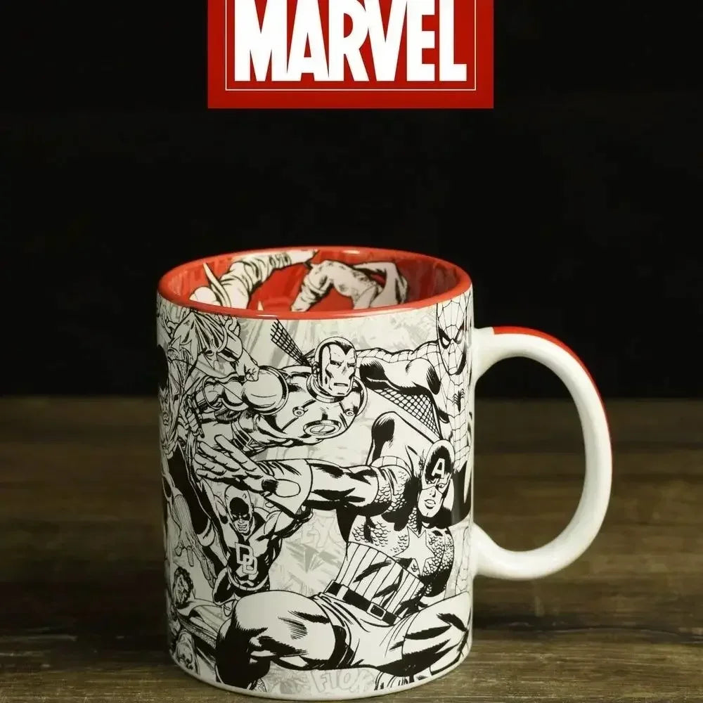 Marvel The Avengers water cup large capacity coffee mug gift box creative Spider-Man Iron Man Peripheral Movies holiday gift
