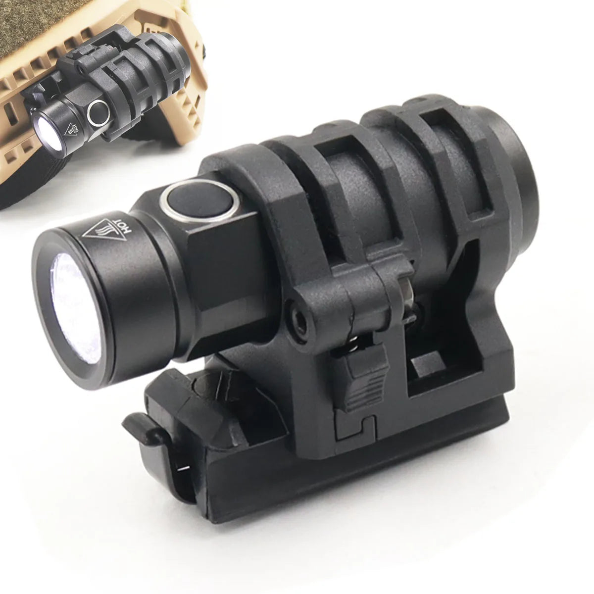 Tactical Helmet Light FAST Helmet Flashlight Strobe Telescopic Zoom Survival Safety Lamp With Hat Clamp Holder Camping Hunting