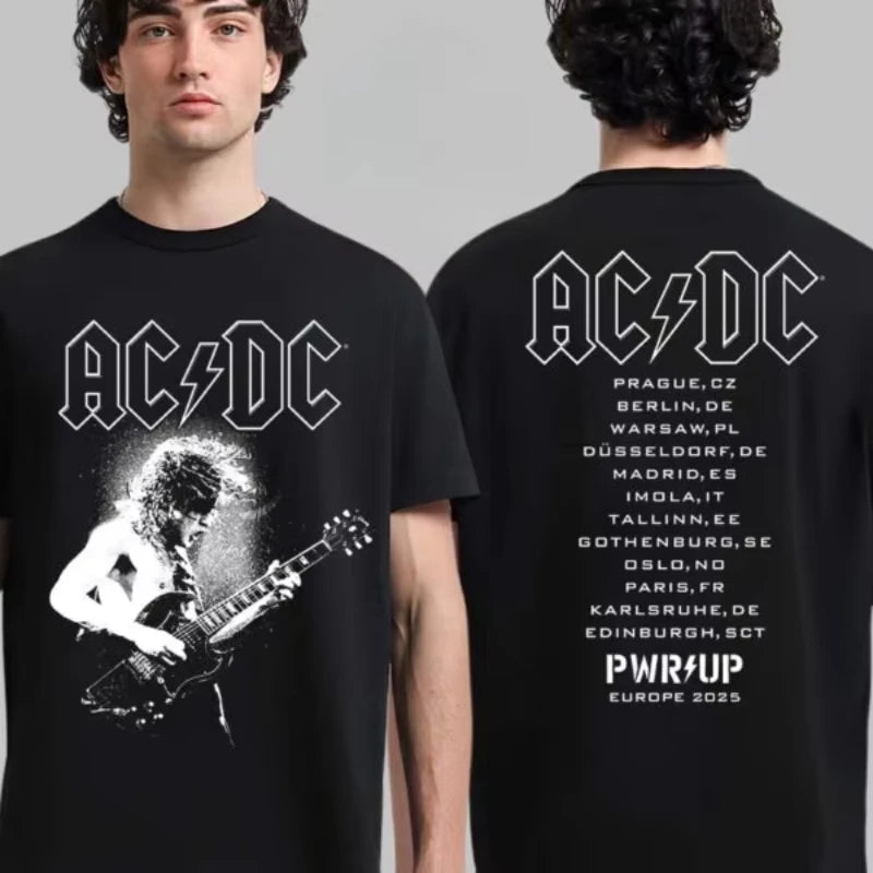 ACDC Back in Black Back in North America PWR UP Tour 2025 Two Sides Unisex T-Shirt A Best-selling and Popular Style Ins Y2k Tops