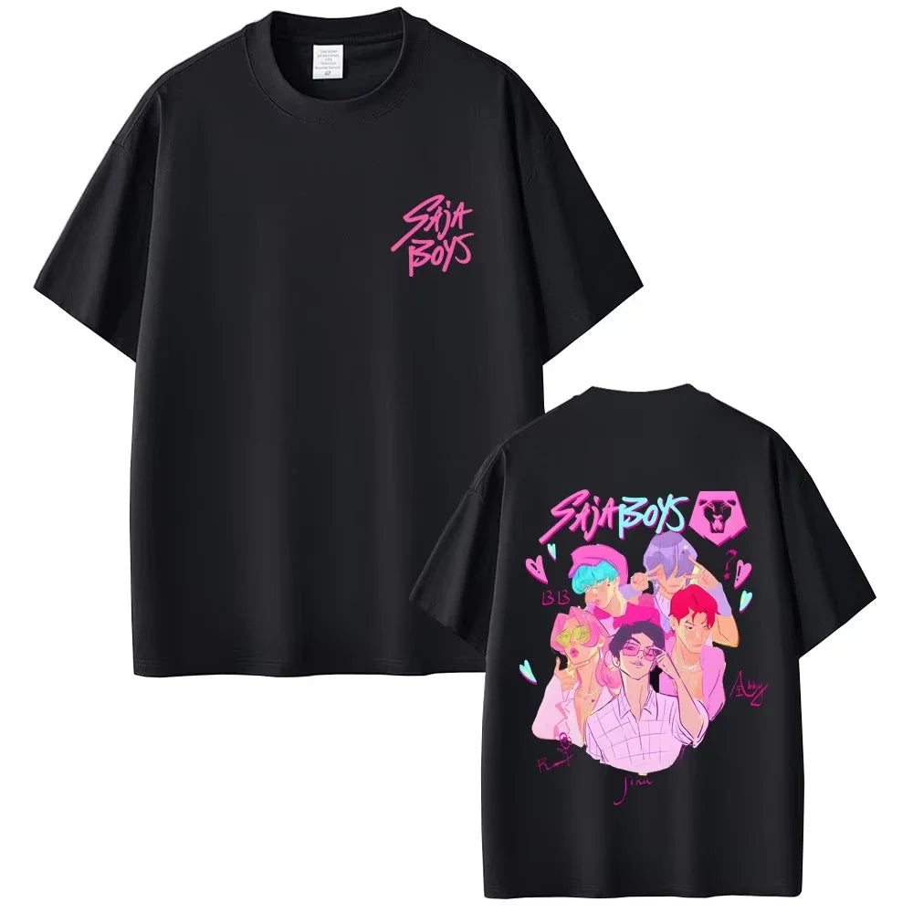 Movie KPop Demon Hunters T-shirt Rumi Mira Zoey T Shirts Saja Boys Tshirt Derpy Tiger T-shirts Men Women Fashion Casual T Shirt