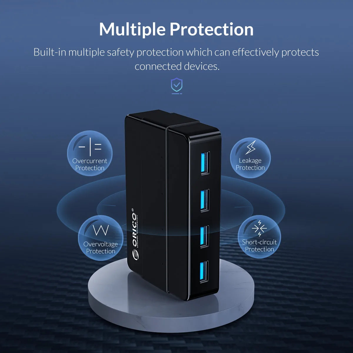 ORICO 4 7 Ports USB 3.0 High Speed Hub with 12V Power Adapter USB Splitter OTG Adapter for Desktop Laptop Computer Accessories