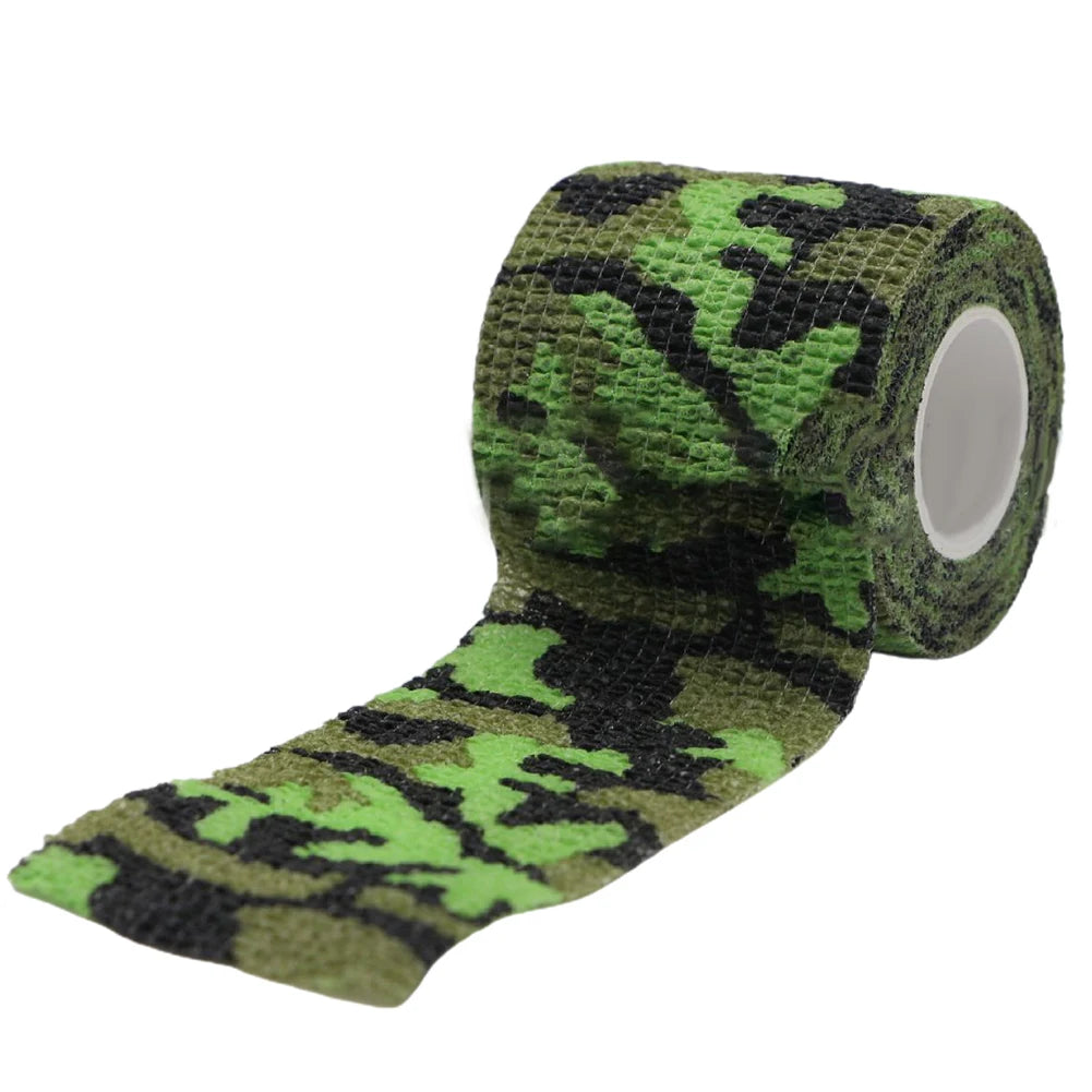 Hand Tool Camo Form Reusable Self Cling Camo Hunting Rifle Provide Insulation Fabric Tape Wrap Polyester Camouflage Equipment