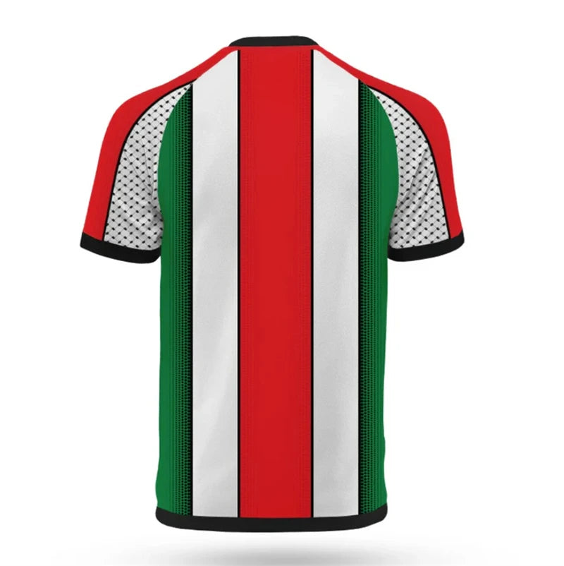 Fashion Palestine Flag Football T Shirts Summer Casual 3D Printed Mens Sports Jersey Loose O Neck Quick Dry Breathable Tees Tops