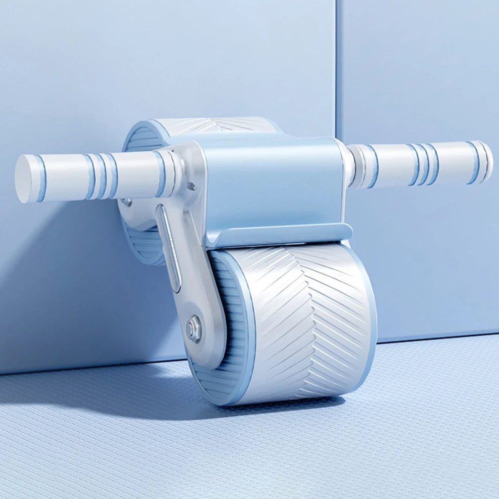 Abdominal Wheel Exerciser Dual Wheel Design Abdominal Fitness Wheel Automatic Rebound Anti-Slip for Bodybuilding Training