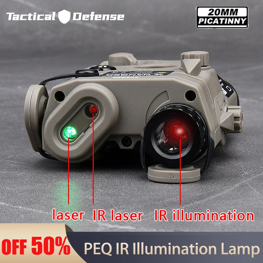 WADSN Tactical Airsoft PEQ-15 PEQ15 Tactical IR Illuminator Red Green Dot Sight Aiming Laser Pointer Hunting Weapon Light Fit 20