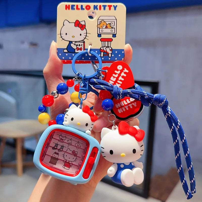 Hello Kitty Keychain Girls Bag Kt Cat Cartoon Doll Toy Exquisite Key Chain Kawaii Surprise Girls Kids Gifts