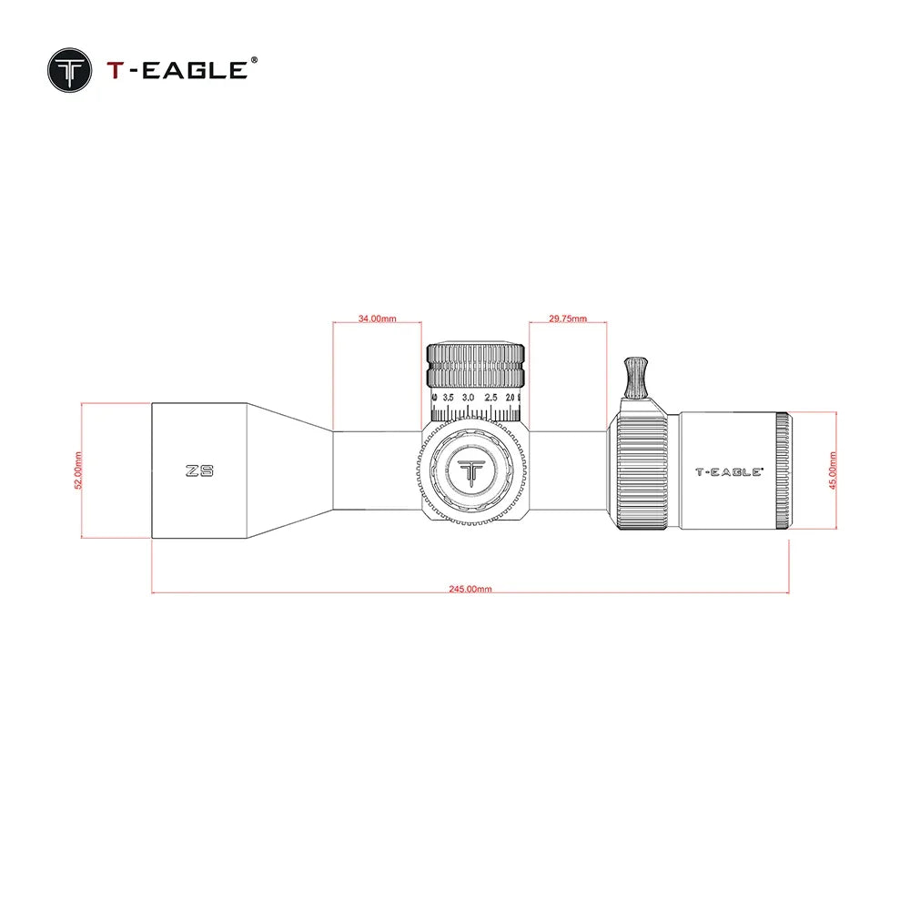T-EAGLE ZS 3-12x44 FFP IR Rifle Scope Spotting Tactical Riflescope Strong Shockproof Air Gun Sight Hunting Optic Airsoft lunete