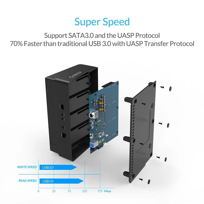 ORICO 2/4 Bay Hard Drive Docking Station with Offline Clone SATA to USB 3.0 HDD Docking Station for 2.5/3.5 inch HDD/SSD