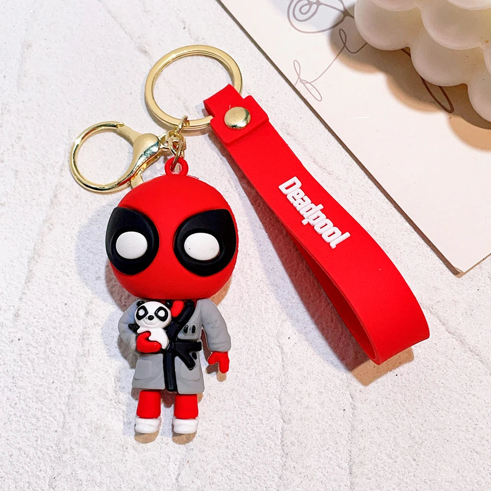 Marvel Deadpool Keychain - Funny Q Version Keyring, Cute Anti-Hero Backpack Charm for Fans & Couples (Gift Idea)
