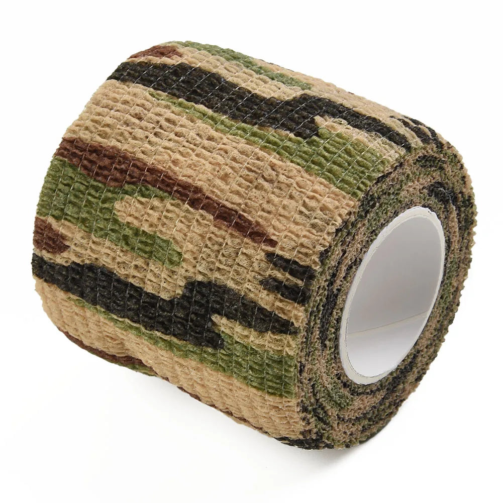 Hand Tool Camo Form Reusable Self Cling Camo Hunting Rifle Provide Insulation Fabric Tape Wrap Polyester Camouflage Equipment