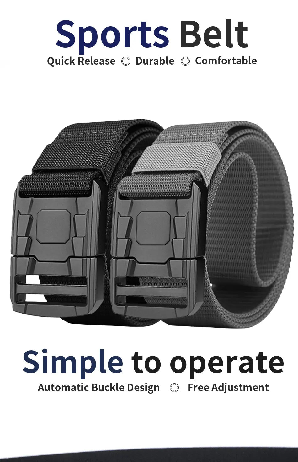 Tactical Waist Belt - Durable Automatic Buckle, Perfect for Outdoor Adventures, Unisex Accessories for Men and Women