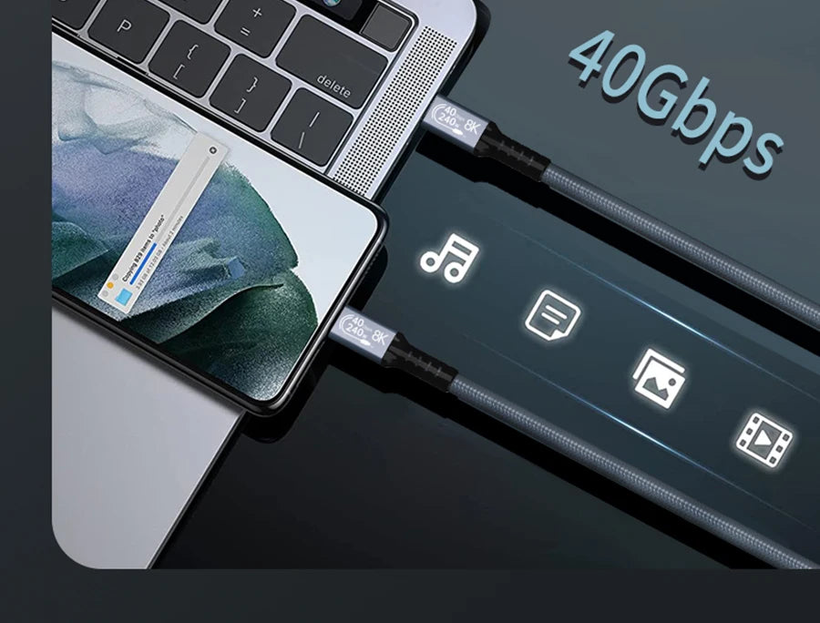 UGOURD USB4 Cable 40Gbps 240W Thunderbolt 4 Type C Fast Charging Cable Thunderbolt3 USB C to C Data Transfer  Cable For eGPU