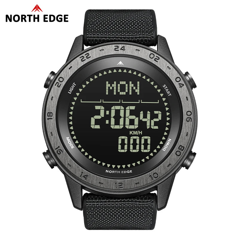 NORTH EDGE TANK 3 Men's Digital Militray Watches Outdoor Sports Watch  Pedometer Calories Compass Waterproof 50M Wristwatches