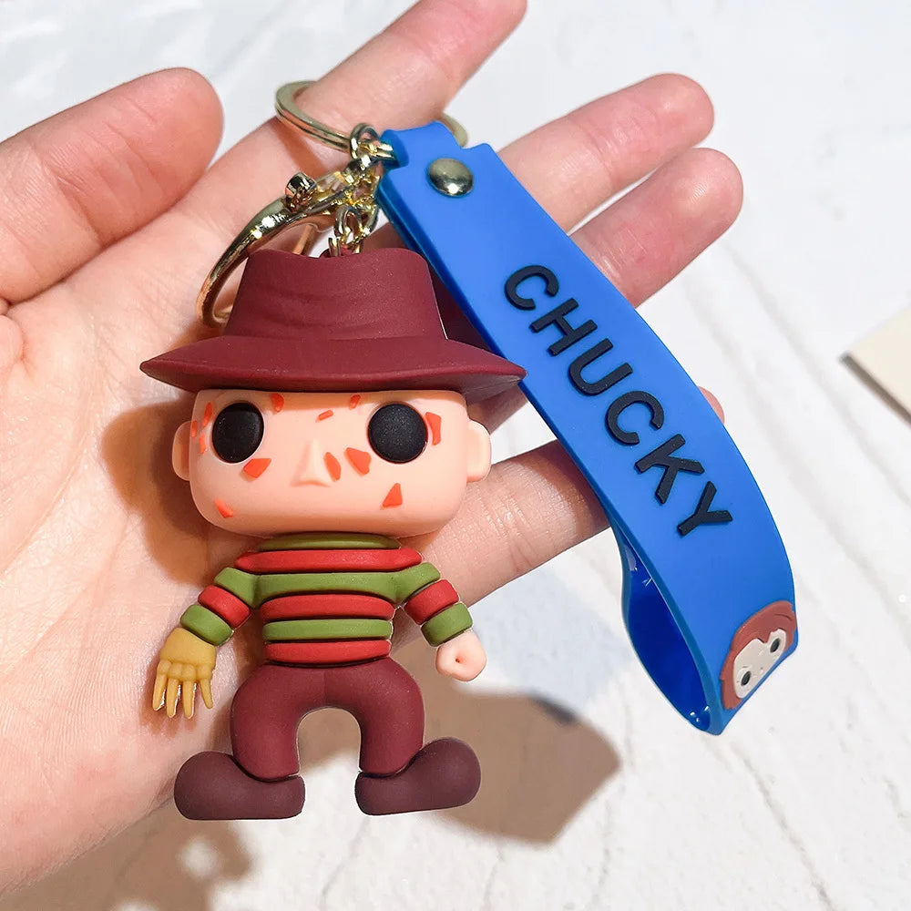 Horror Movie Keychain Cartoon Chucky Doll Pendant Key Chains Bag Car Keyring llaveros Punk Jewelry Gifts New Wholesale