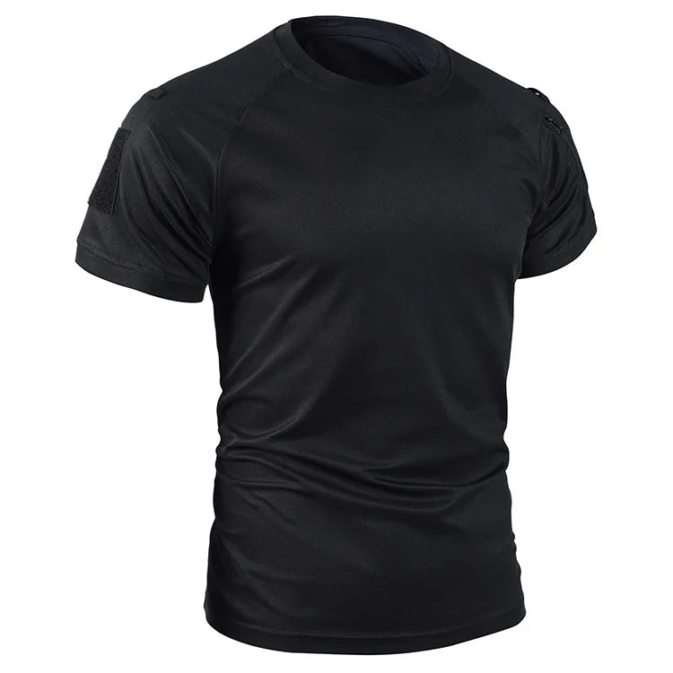 Tactical Short Sleeve T-Shirt Army Military Men's Athletic Tops Workout Gym Training T Shirt Quick Dry Outdoor Hiking Shirt