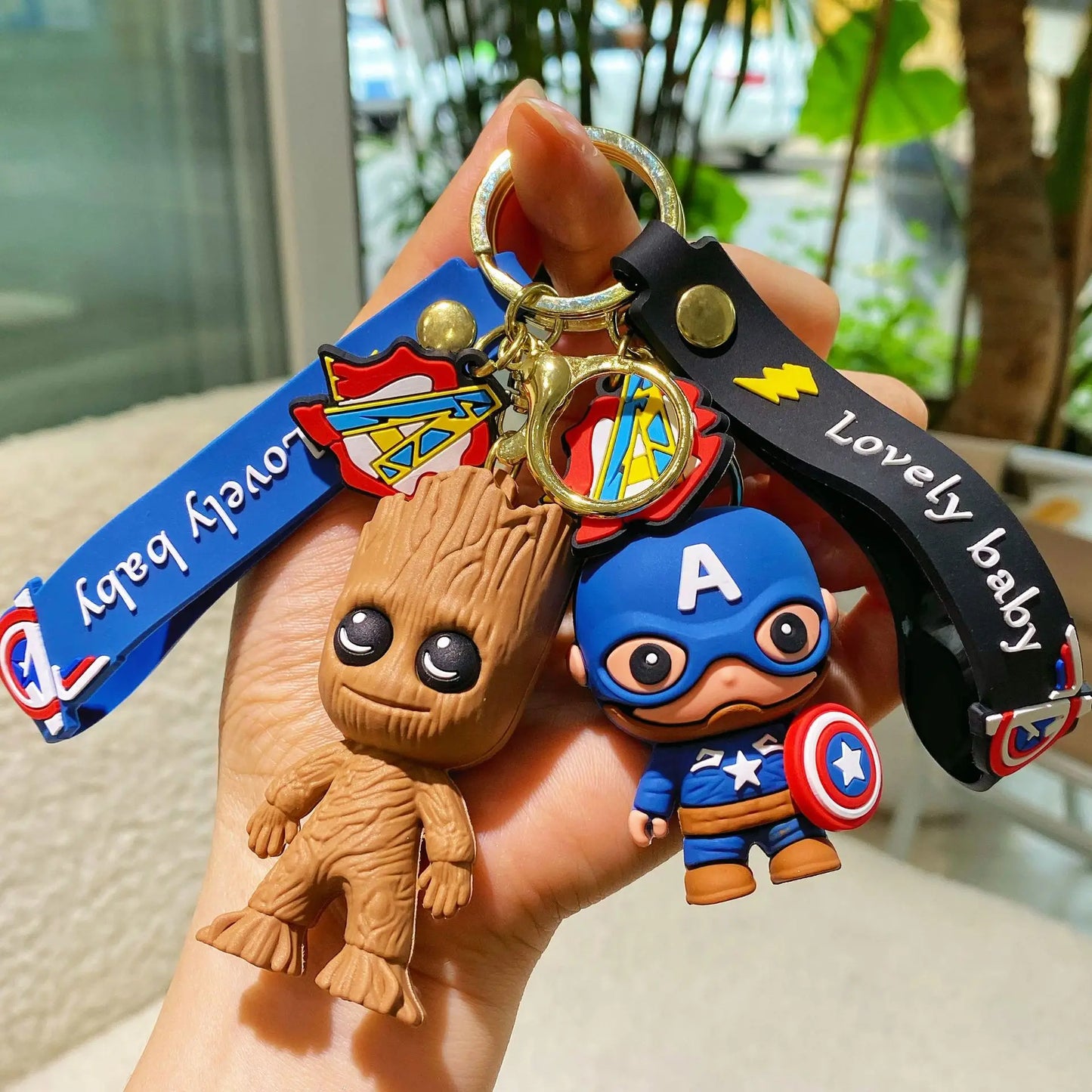 Q Version of The Marvel Series Keychain Cartoon Creative Spider-Man Doll Key Ring Schoolbag Car Key Chain Pendant Student Gifts