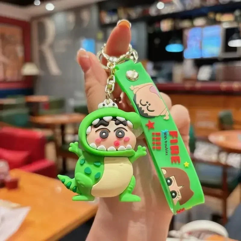 Cartoon Crayon Shinchan PVC Keychain Cute Transformation Doll Bag Pendant Gift Keychain Collectible Toys Backpack Decoration
