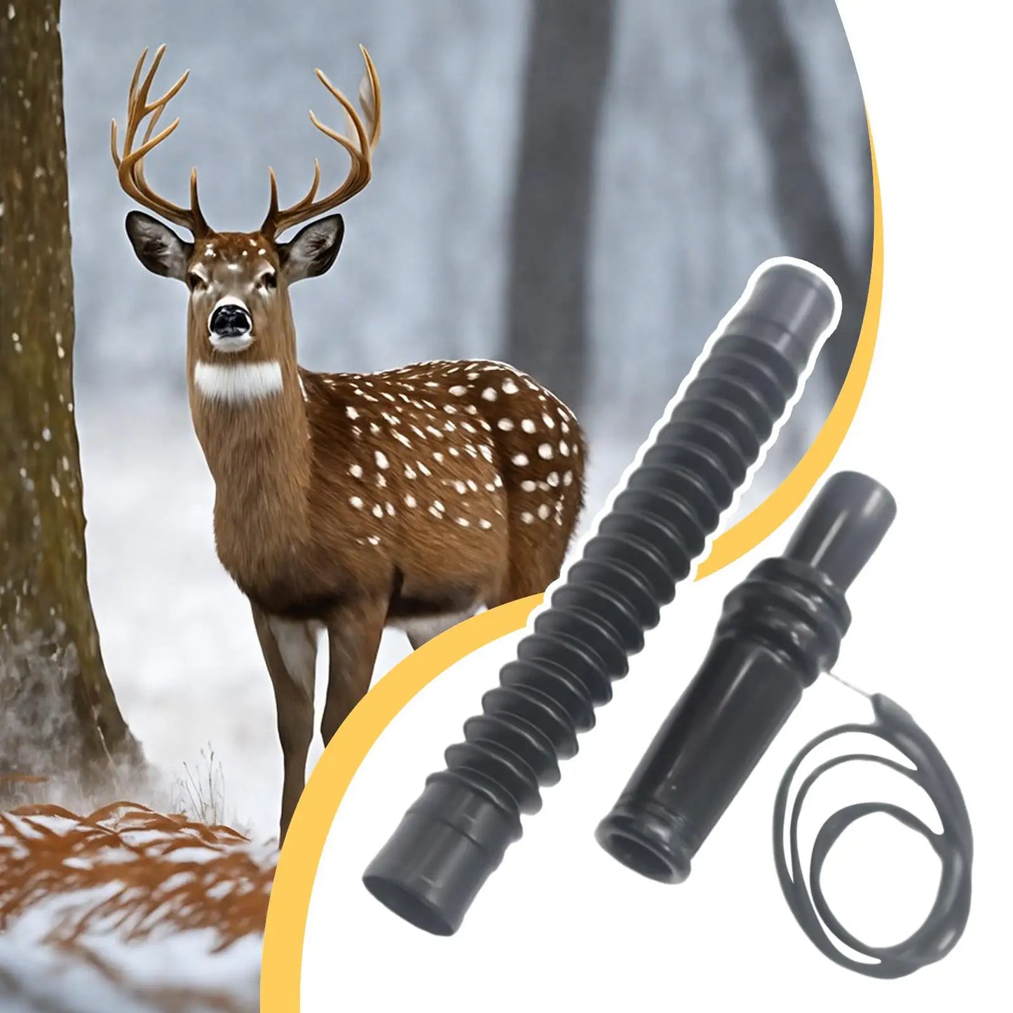 Hunting Deer Call Outdoor Hunting Doe Fawn Call with Lanyard Realistic Vocalizations Hunters Lures for Open Field Stalking