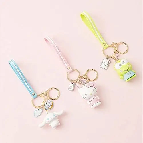 Cute Keychain Kawaii Anime Keychain, Hello Kitty, My Melody,Kuromi,Keroppi, Badtz-Maru, Cinnamoroll, Pompompurin
