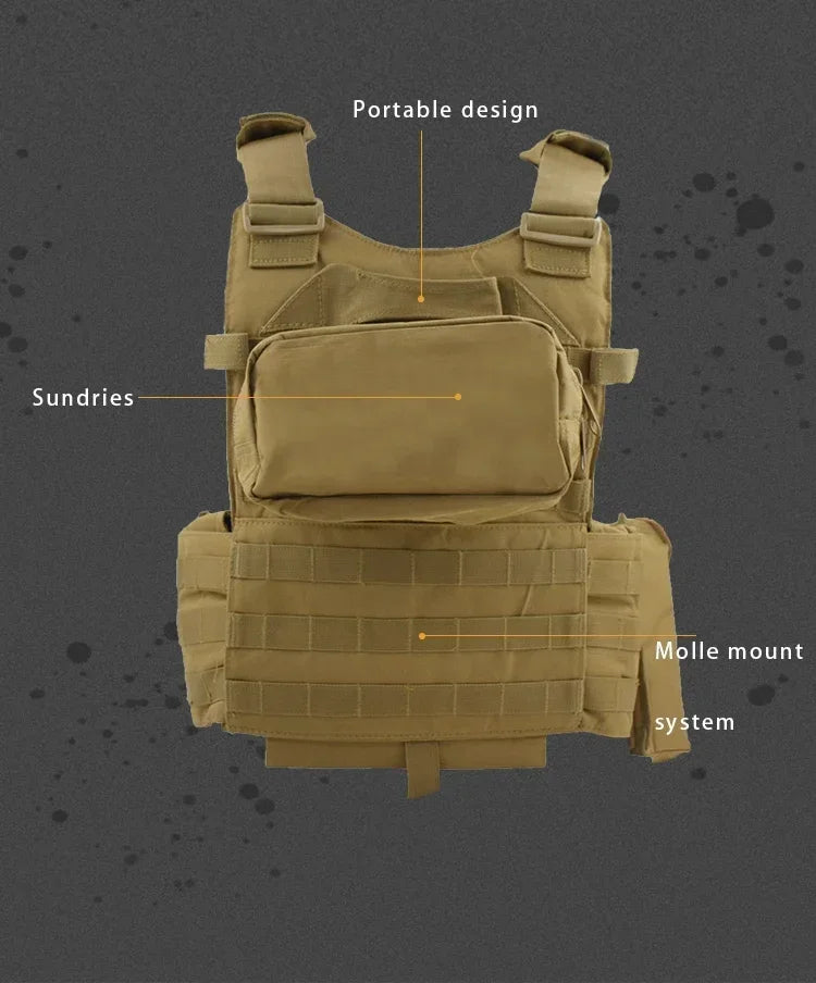 6094 Military Tactical Vest Body Armor Combat Army CS Gear Hunting Plate Carrier Airsoft Accessories Wargame Pouch Molle Vest