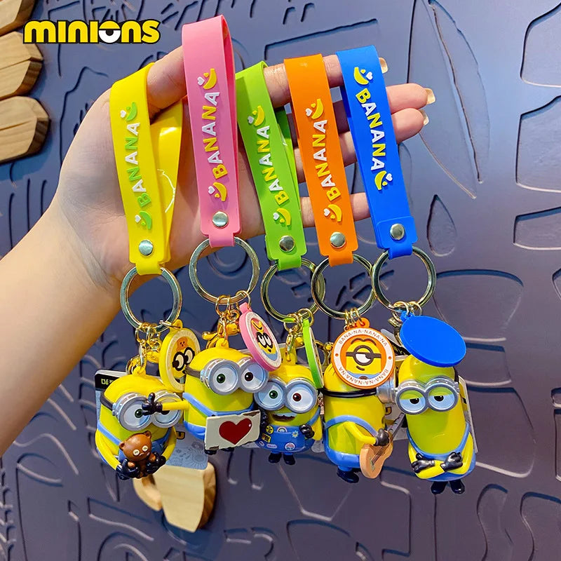 Cute Minion Keychain Cartoon Creative Exquisite Anime Doll Keychain Couple School Bag Pendant Accessories Gift