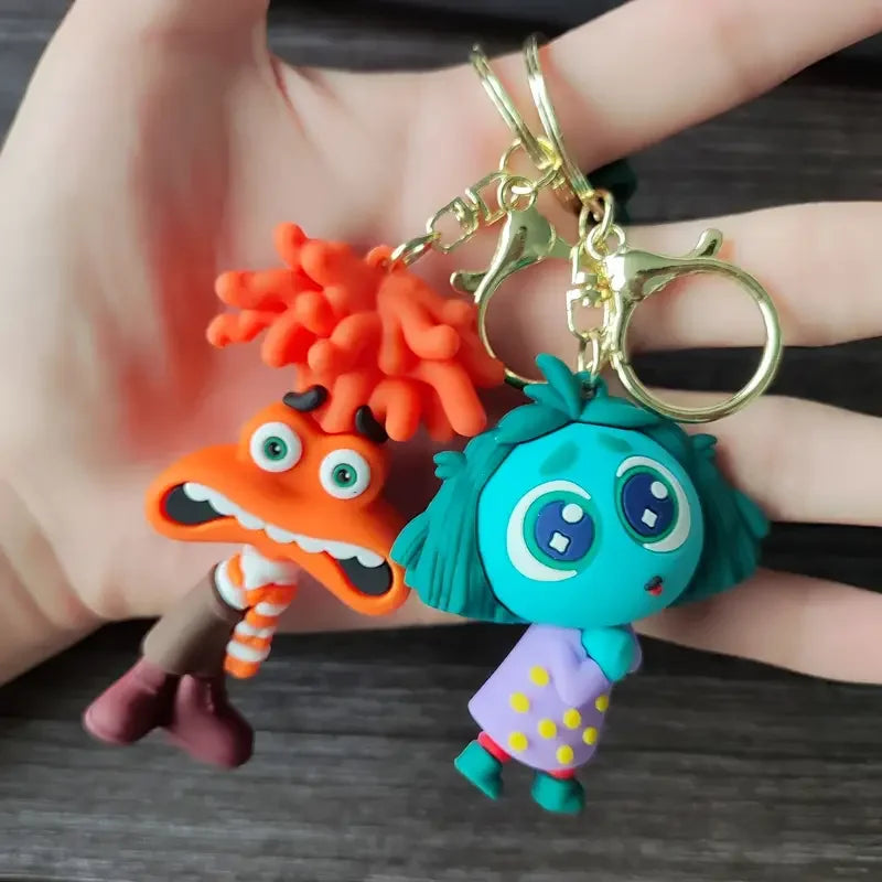 Silicone Keychain Cute Inside Out Cartoon Character Style Versatile Accessory for Birthday Party Favor Holiday Gift