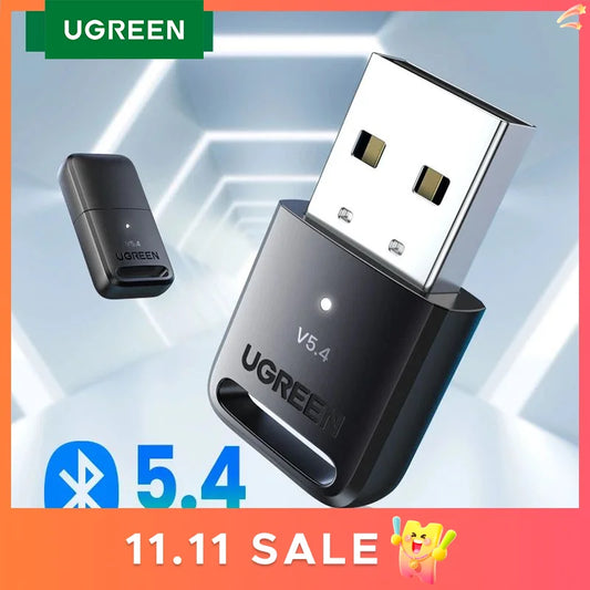 UGREEN 2 in 1 USB Bluetooth 5.4 Dongle Adapter for PC Speaker Wireless Mouse Music Audio Receiver Transmitter Bluetooth 5.0