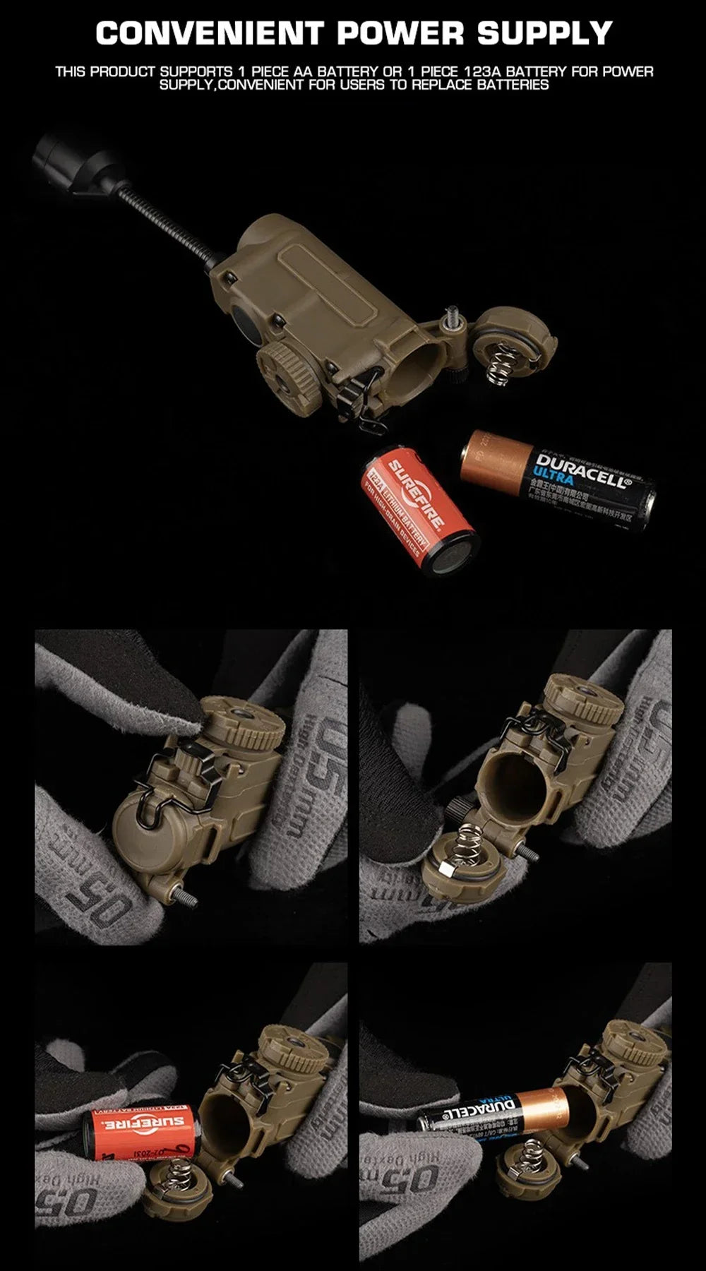 Tactical Helmet Lamp Head Lantern with Multi-color IR Light for Weapon Lights and Emergency Signal Outdoor Hunting Camping