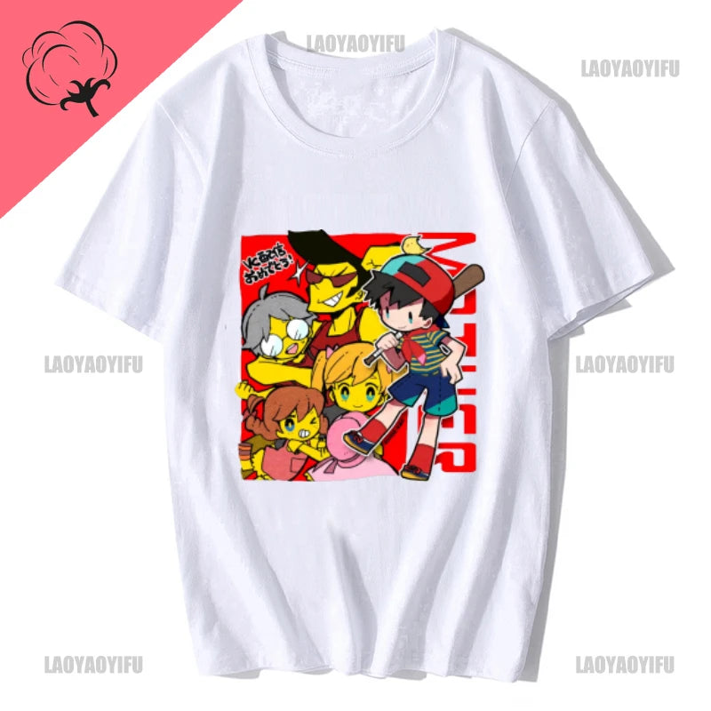 Heroes Man's TShirt Mother Earthbound Game Crewneck Tops Fabric T Shirt Funny Cotton Gift Idea  Fashion Short Sleeve Clothing