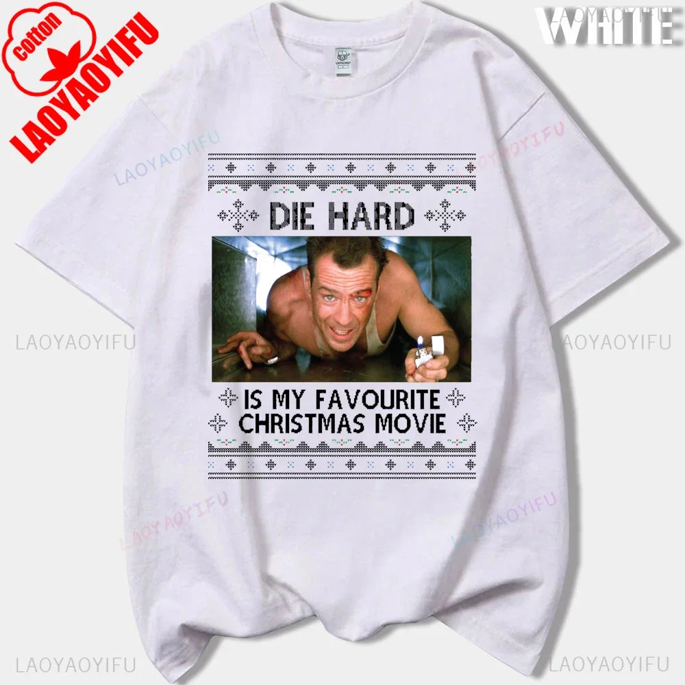 Film Tshirt Die Hard Movie Christmas Party 1988 Bruce Willis Man Vintage TShirt Male 90s Retro T Shirt Men Clothing Ropa Hombre