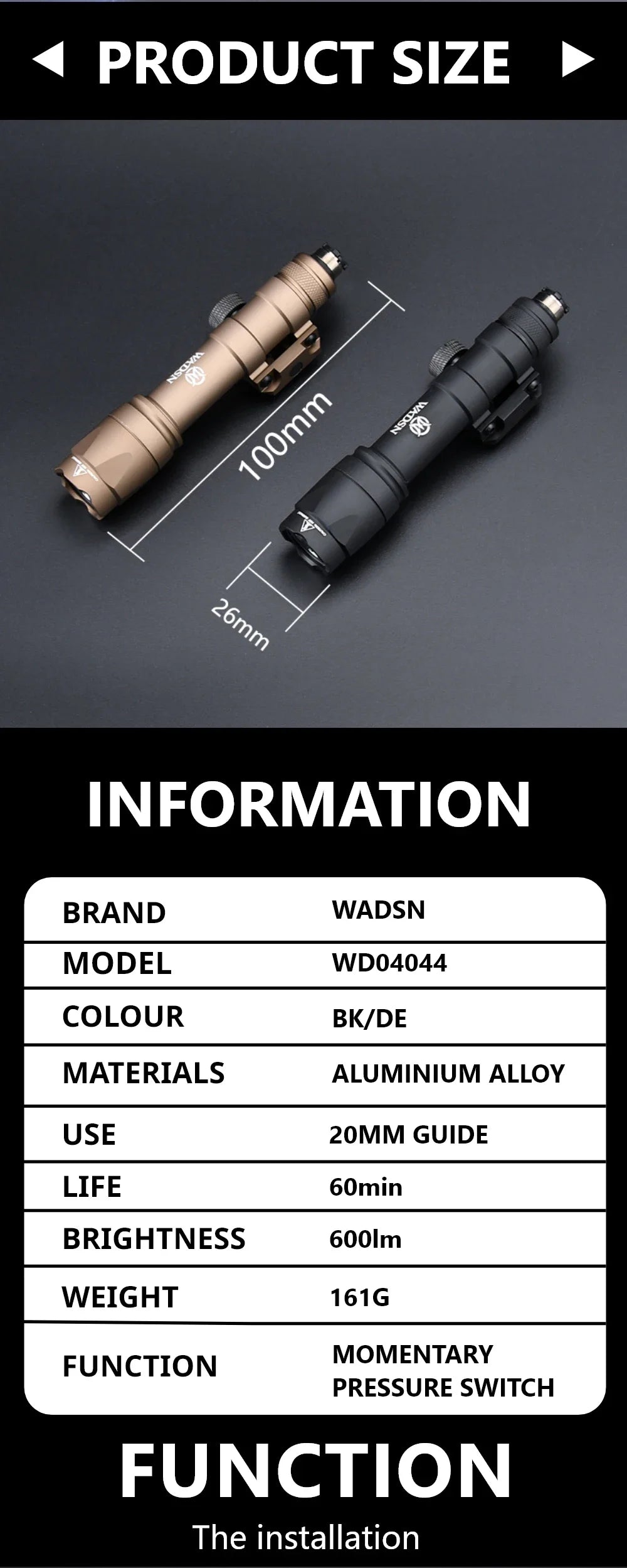 Tactical UHP AN PEQ 15 PEQ-15 LA5C Red Green Blue Dot Laser Indicator IR Fill Light Airsoft SF M600 Sureifr M600C LED Flashlight