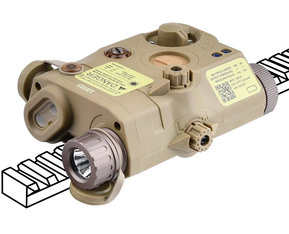 Tactical UHP AN PEQ 15 PEQ-15 LA5C Red Green Blue Dot Laser Indicator IR Fill Light Airsoft SF M600 Sureifr M600C LED Flashlight