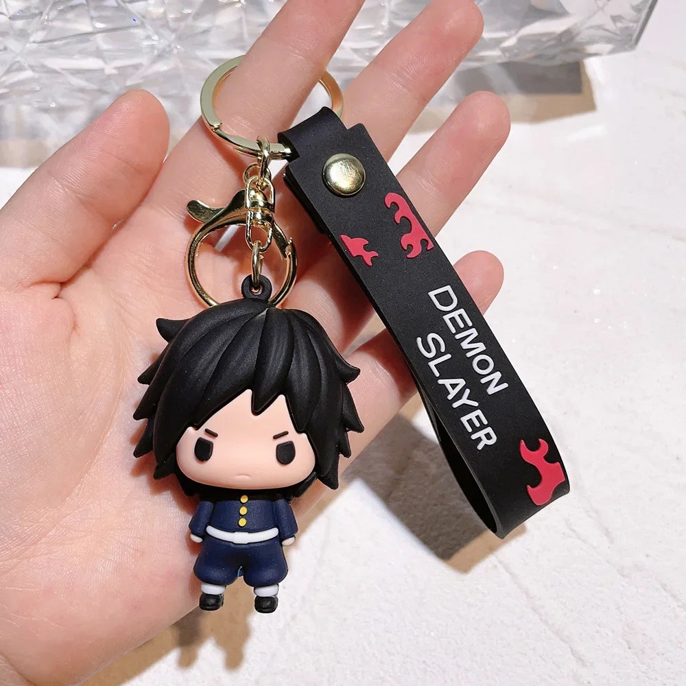 Anime Demon Slayer Pendant Keychain Cute Kamado Tanjirou Rengoku Kyoujurou Keychain Cosplay Keyring Souvenir Gift