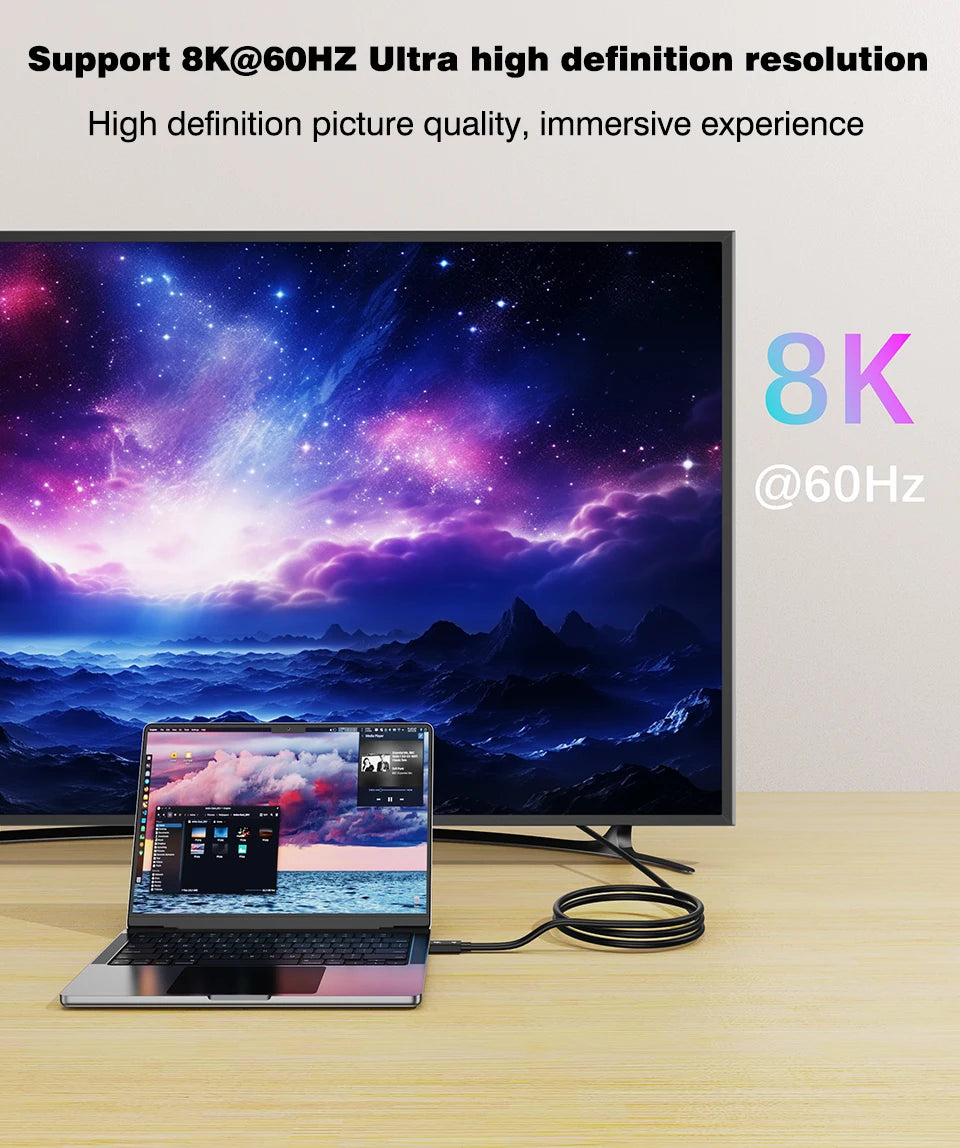 UGOURD 0.2m- 2m Thunderbolt 4 coaxial cable USB4 type c to type c 40Gbps PD 100W Fast charging Cable for egpu iPhone MacBook Air