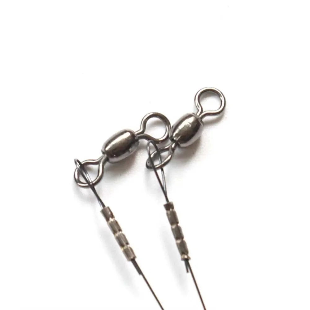 2Pcs/Pack Fishing Line Steel Wire Leader With Snap And Swivels Wire Leadcore Leash Saltwater Fresh Water Carp Fishing Gear