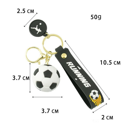 1 piece cartoon football keychain made of PVC material cute sports meeting commemorative gift car backpack pendant wholesale