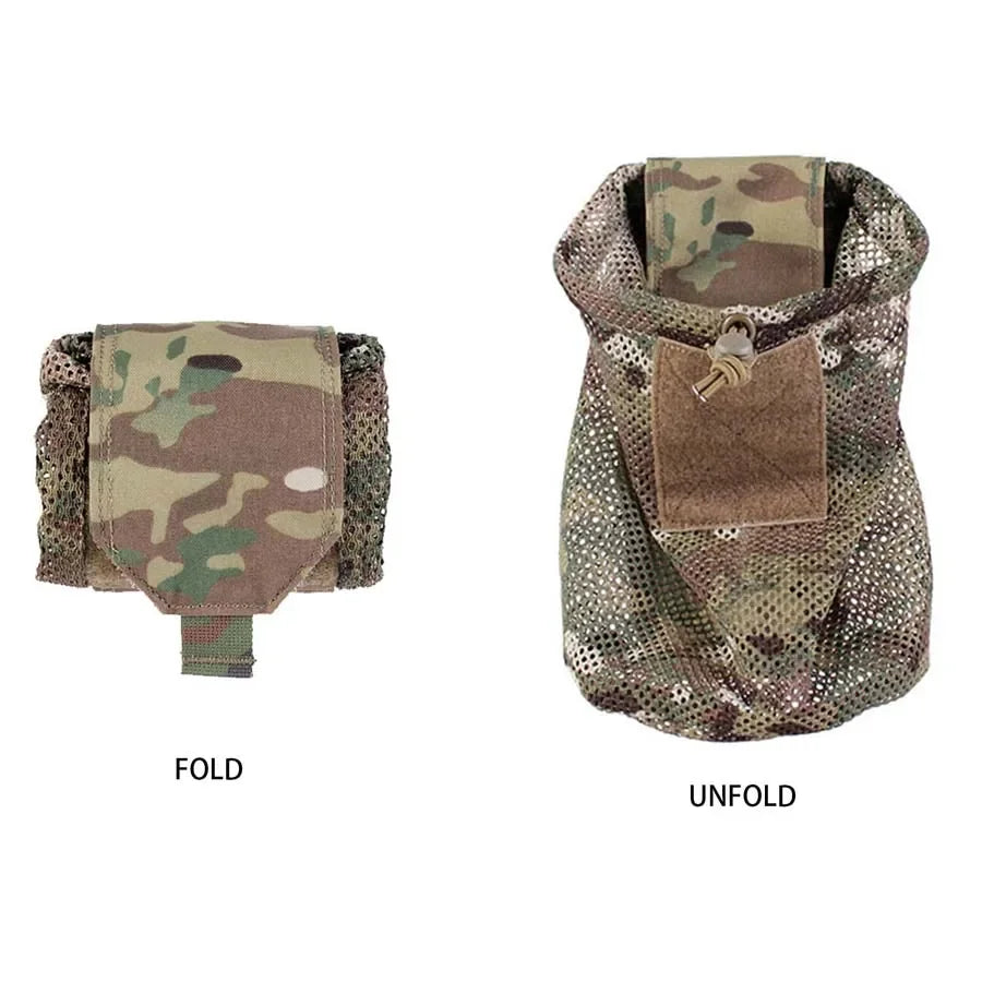 New Roll-Up Mag Mesh Dump Pouch Magazine Mini Foldable Net Pocket EDC Tactical Outdoor Sport Hunting Bags 500D