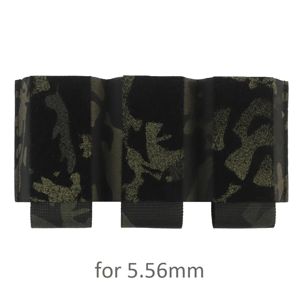 Tactical triple magazine pouch, shooting vest insertable magazine bag, 5.56 7.62 M4 M16 AK rifle mag pouch and magazine holder