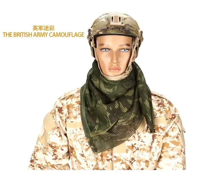 Tactical Camouflage Netting Mesh Net Camo Scarf for Outdoor Sport Hunting Shooting Wild Photography Sniper Camo Mesh Scarves