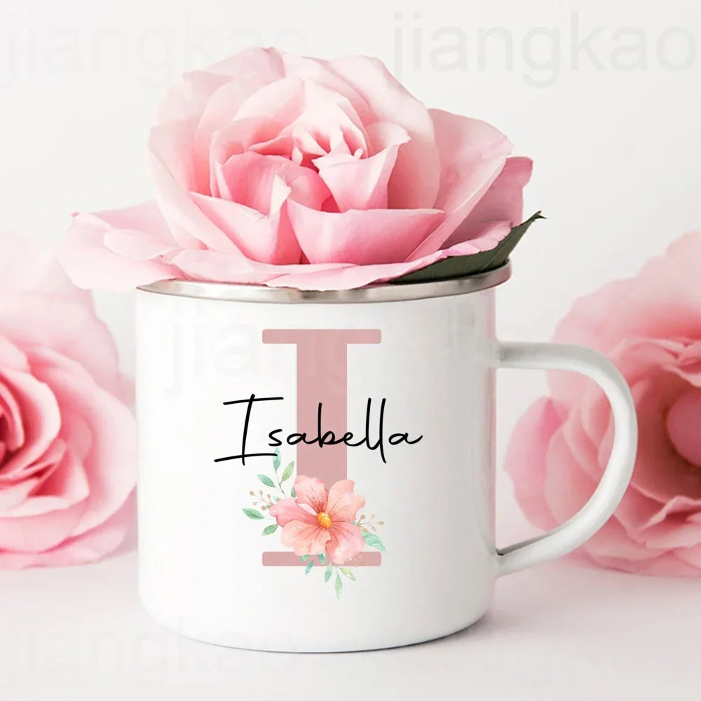 Personalized Mug Initial with Name Cup Custom Coffee Hot Chocolate Mugs Bridesmaid gift wedding birthday christmas Gifts for Her
