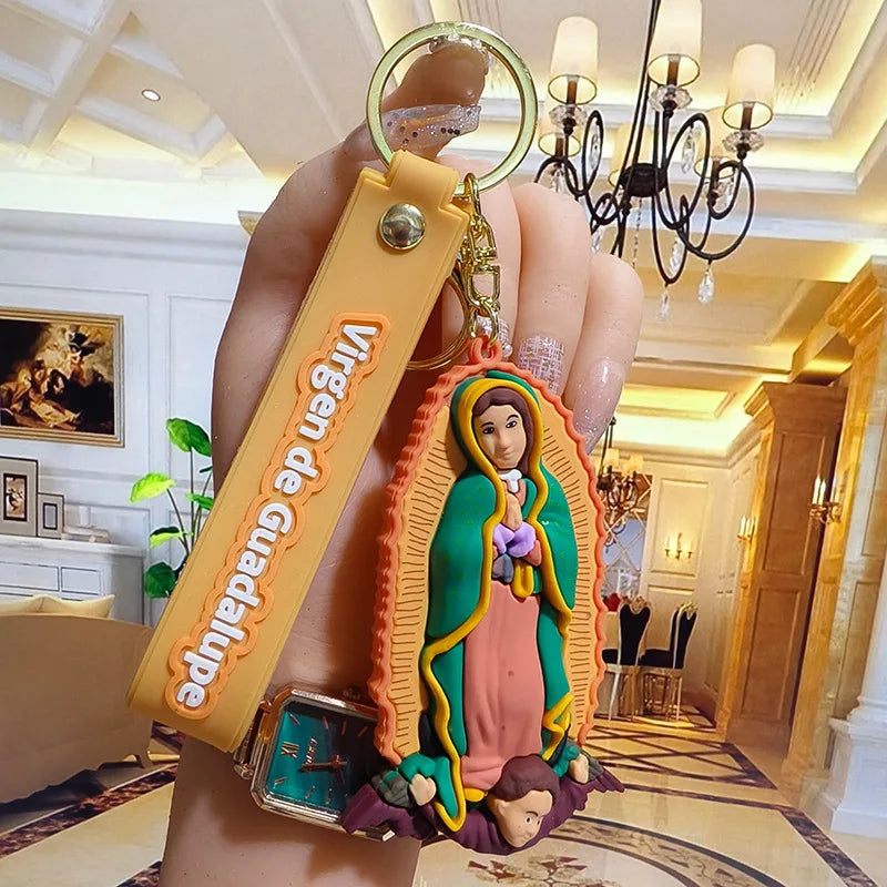 Jesus Cartoon Key Chain PVC Jesus Three-dimensional Silicone Pendant Bag Jesus Key Chain Accessories Birthday Gift