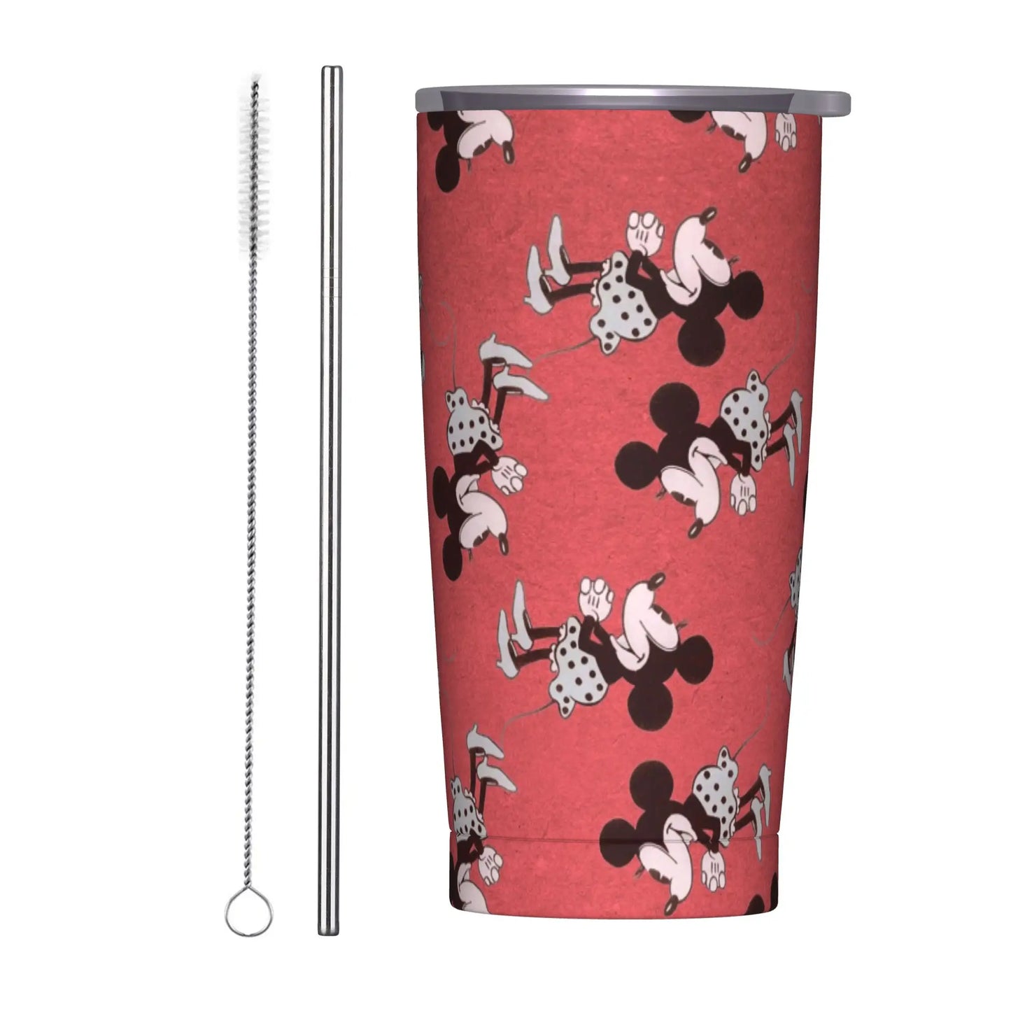 Cartoon Fantasia Mickey Tumbler Vacuum Insulated Magic Wizard Thermal Cup with Lid Straw Office Home Mugs Hot Cold Drink, 20oz