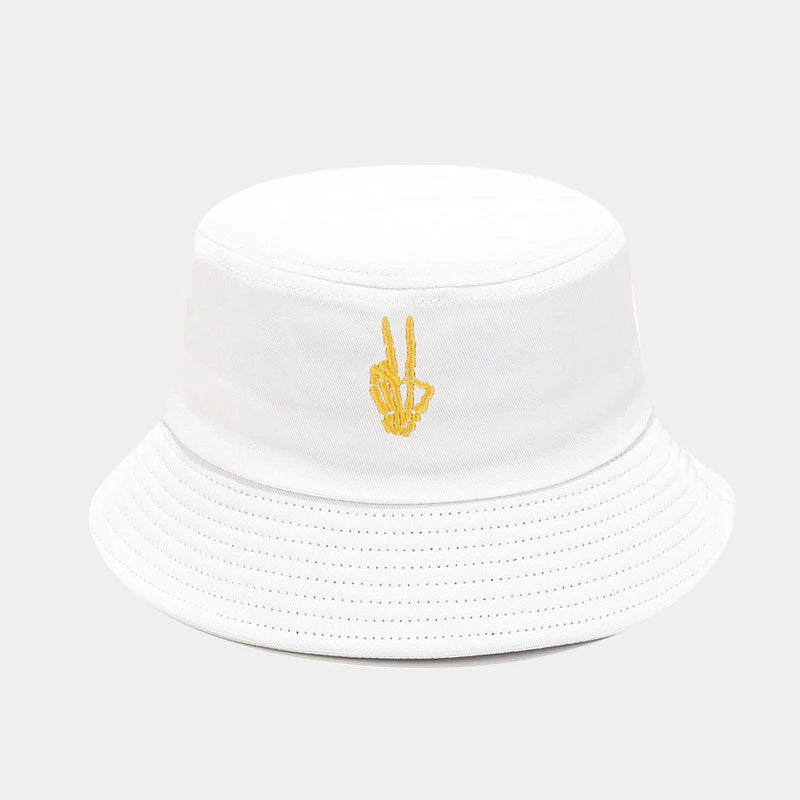 Fashionable Embroidered Fisherman's Hat Beach Men's And Women's Fishing Hat Outdoor Sun Hat Cartoon Pattern