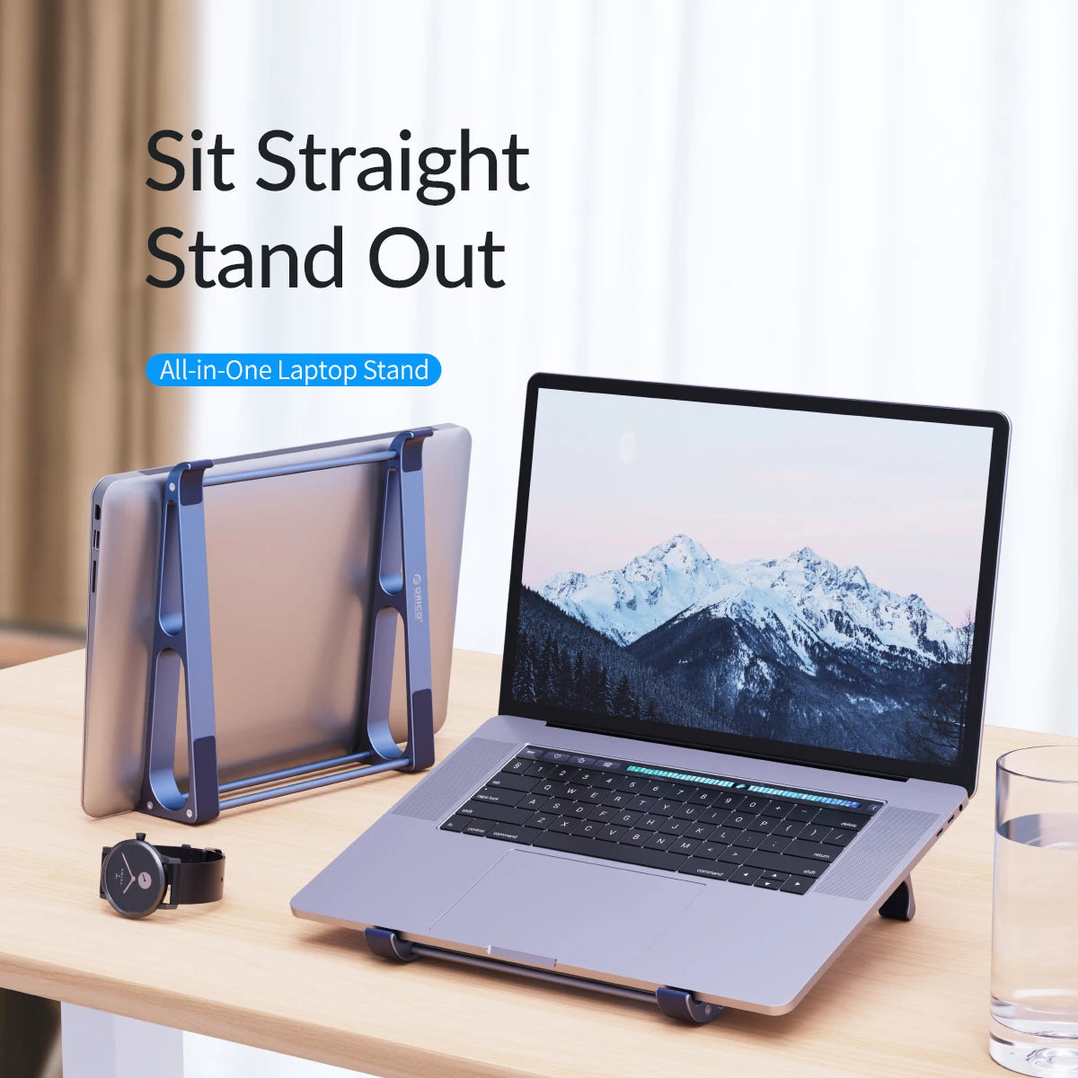 ORICO Laptop Stand for 13-17.4 Inch Macbook Air Pro Foldable Aluminum Vertical Notebook Stand Support Macbook Tablet Phone Stand