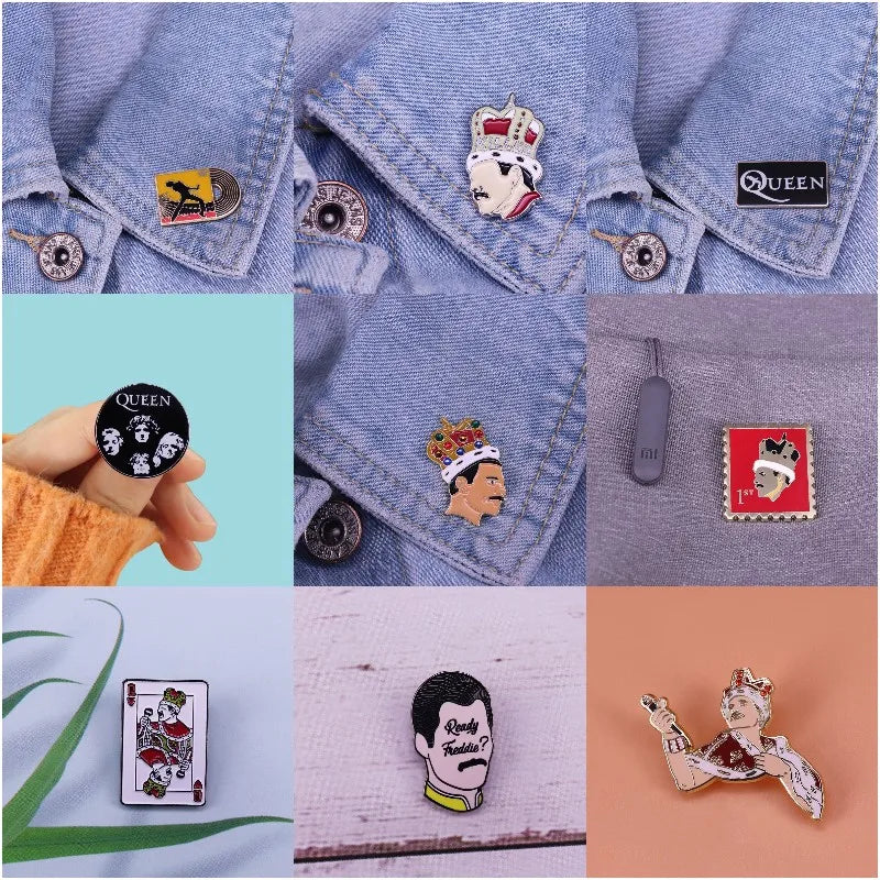 Pin Club | Music CD Rock Enamel Classic Queen Custom Metal Badge High Quality Brooch Hat Clothes Party Accessorie Gift Wholesale